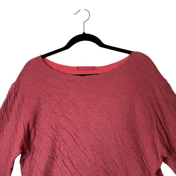 Cut Loose Pumpkin Double Knit Textured Three Quarter Sleeve Top Sz L Casual - Picture 2 of 10